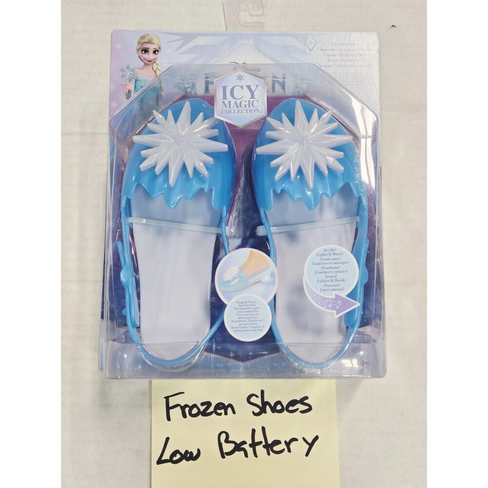 Disney Frozen Icy Magic Light-Up Snowflake Shoes Girls Dress Up Blue Elsa JAKKS